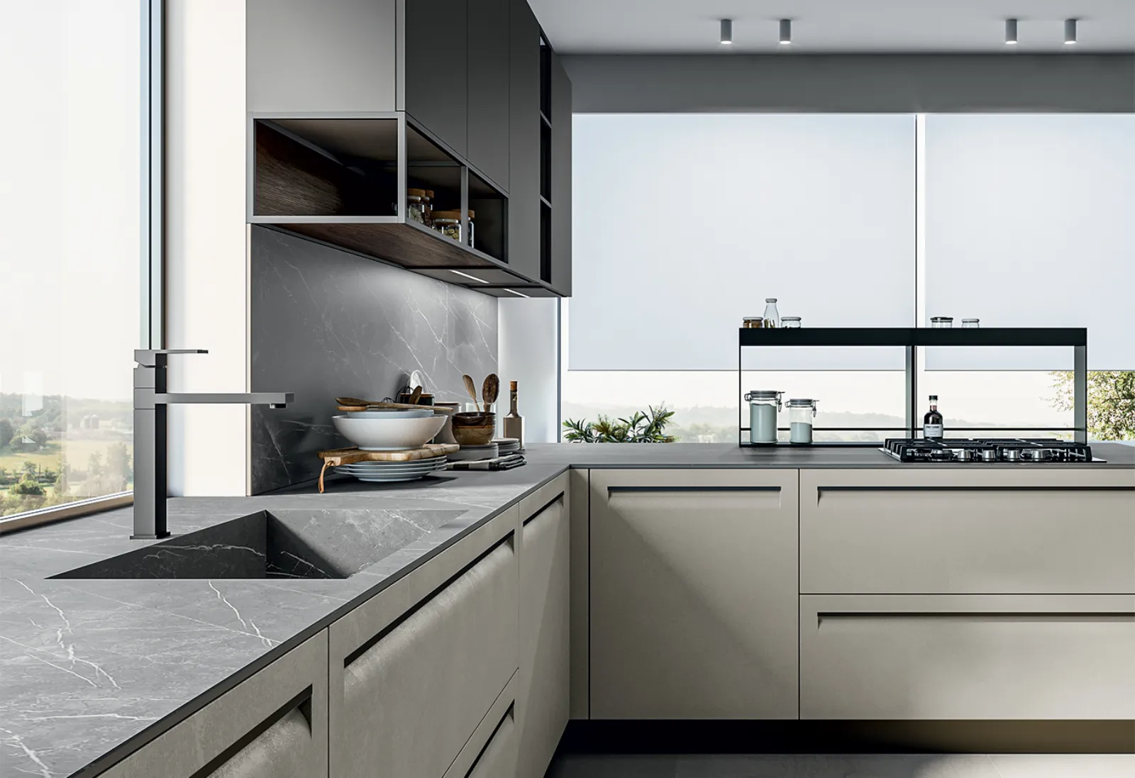 maniglie per cucina in acciaio