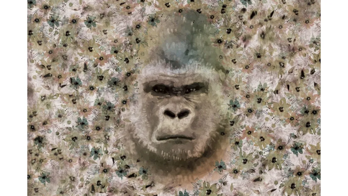 Carta da parati colori terra Monkey Kong di Instabilelab