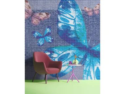 Carta da parati Poetic Bytterfly con farfalle colorate di Instabilelab