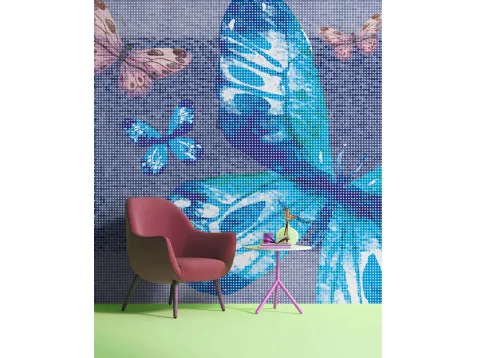 Carta da parati Poetic Bytterfly con farfalle colorate di Instabilelab