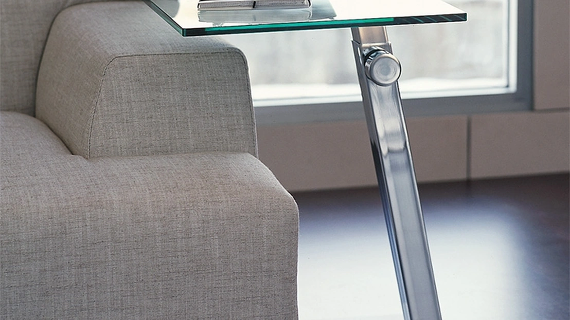 Tavolino in vetro e acciaio inox Lap di Cattelan Italia