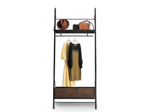 Appendiabiti Easy Closet in metallo e legno di Devina Nais