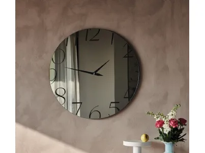 Specchio Orologio in cristallo specchiato serigrafato Moment di Cattelan Italia