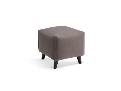 Pouf in tessuto di forma cubica con piedini in legno Iris di Rosini Night