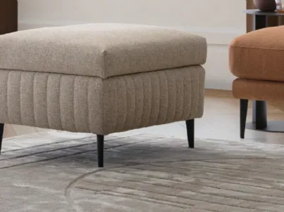 Pouf contenitore in tessuto imbottito e trapuntato Treasure di Le Comfort