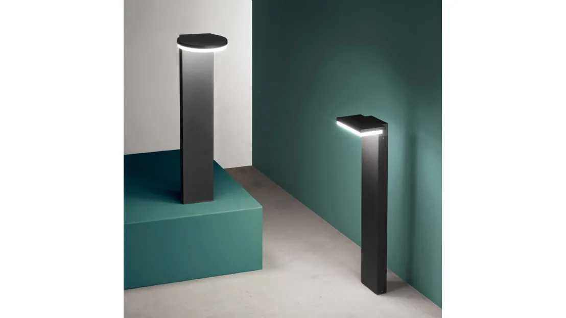 Lampada da terra per esterno in alluminio verniciato con diffusore in policarbonato opale Path di Ideal Lux