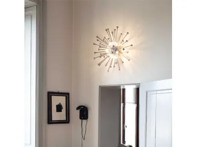 Lampada da parete Pauline in vetro soffiato e modellato a mano di Ideal Lux