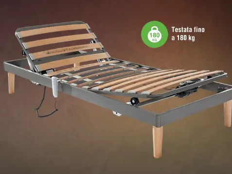 Rete Letto ortopedica in metallo Energica con Motore Testa e Piedi di Ideare