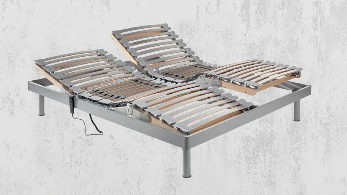 Rete Letto ultra anatomica in metallo Libera con Motore Compatto di Ideare