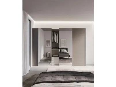 Armadio Armadio finitura Platino ante Specchio Modul Spalla di Nardi Interni