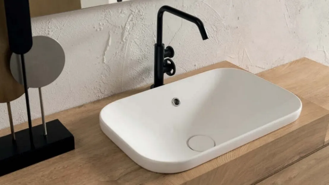 Mobile da bagno sospeso con lavabo ad incasso B-GO BG007 di Compab