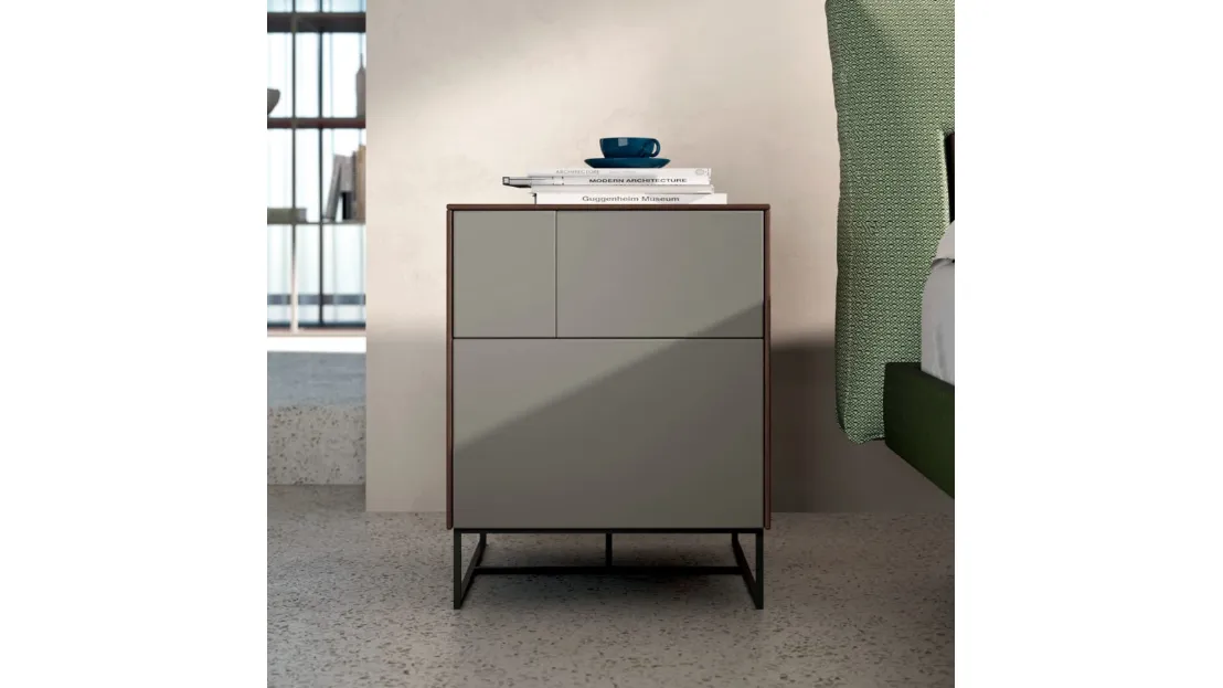 Comodino laccato opaco Gruppo Klee 02 di Orme