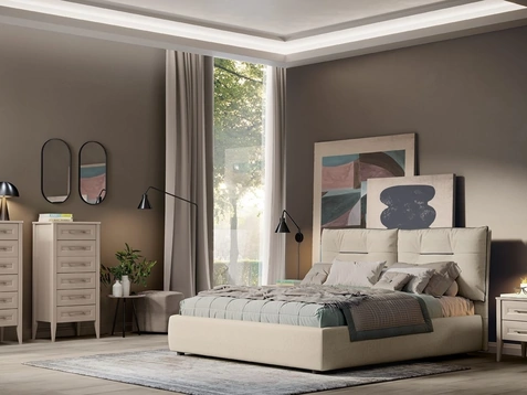 Letto Arcadia Kiss in tessuto imbottito di Colombini Casa