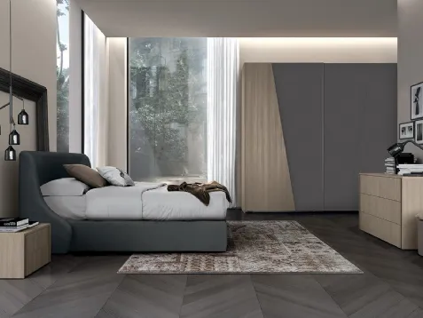 Letto in tessuto imbottito con testiera Golf Snug di Colombini Casa