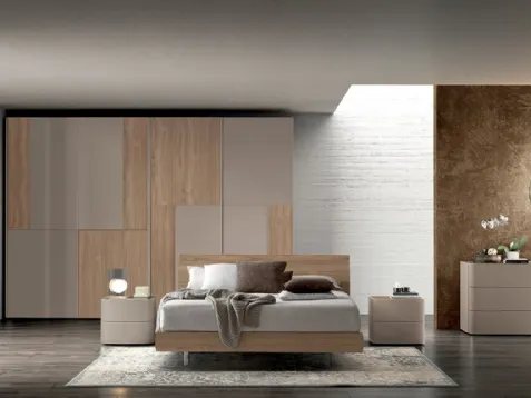 Letto matrimoniale in legno di Noce con testiera Vitalyty Miraggio di Colombini Casa