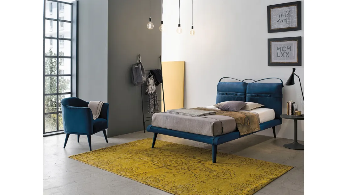 Letto Corfù alla Francese in tessuto con testiera di Target Point