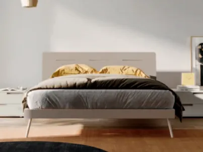 Letto matrimoniale con testiera in melaminico Curve di Orme