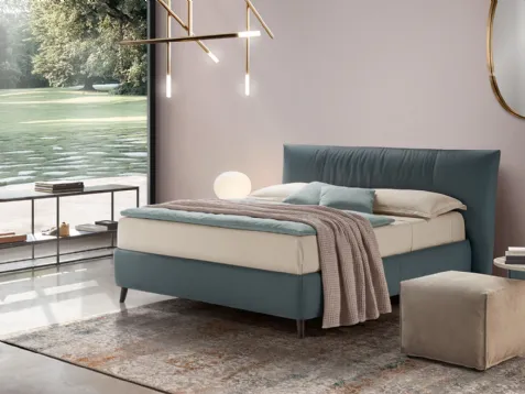 Letto in pelle imbottito con testiera Era Elite di Rosini Night