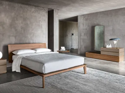 Letto in legno con testiera Folio di Sangiacomo