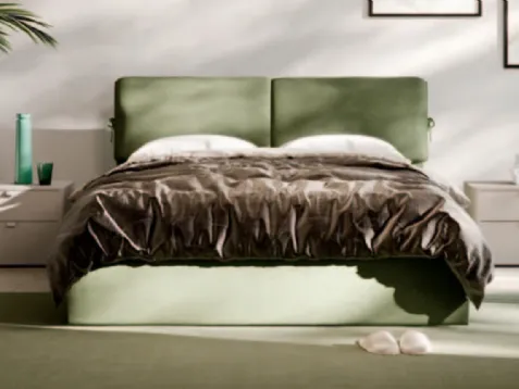Letto moderno imbottito in tessuto con testiera Lenox di Orme