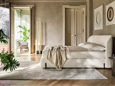 Letto Rendez-Vous in tessuto imbottito di Calligaris
