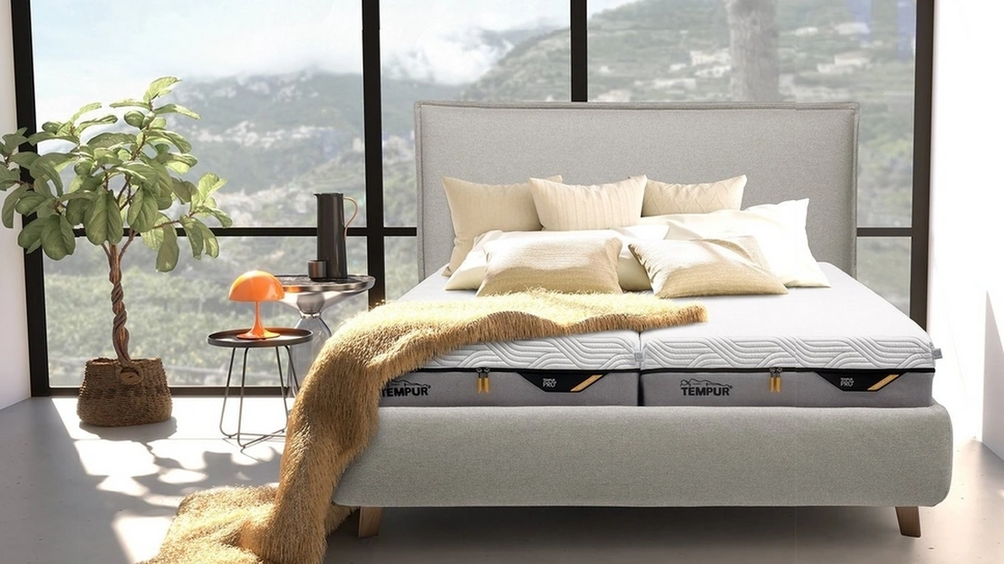 Letto matrimoniale Sogno in tessuto imbottito di Tempur