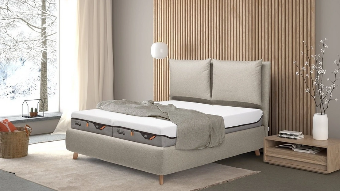 Letto matrimoniale Sogno in tessuto imbottito di Tempur