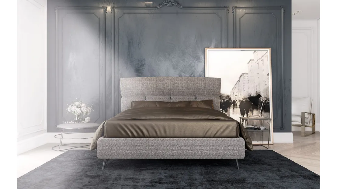 Letto in tessuto con testiera Why Not Orchid di Altrenotti