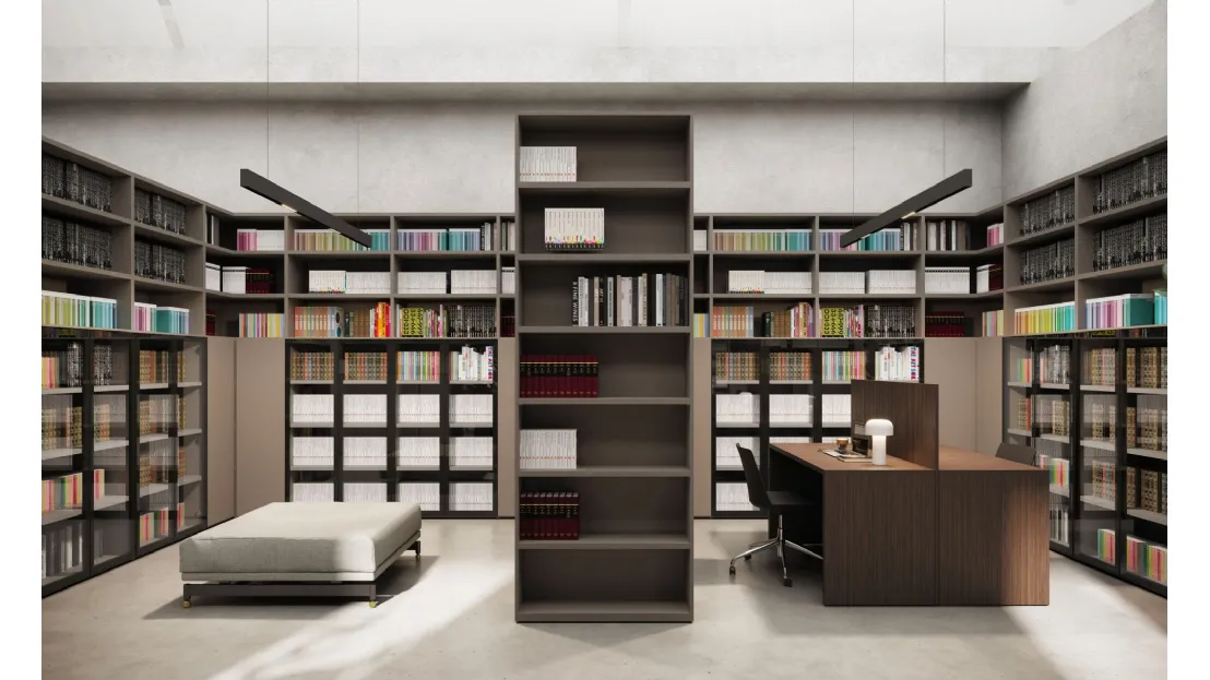 Libreria a Spalla Grigia di Nardi Interni