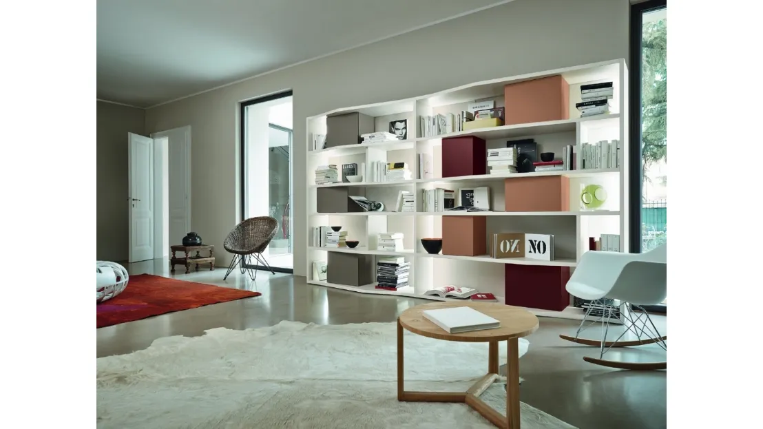 Libreria Modo M6C87 in laccato opaco di Sangiacomo
