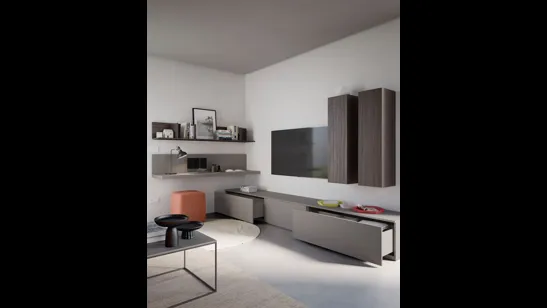 Parete Attrezzata angolare Living Tortora di Nardi Interni