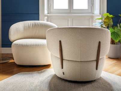 Poltrona Mara in tessuto imbottito di Calligaris