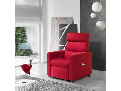Poltrona Relax Lift Lila in tessuto con tasche laterali de Il Benessere