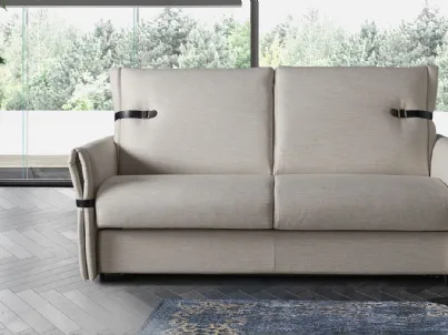 Divano letto lineare in tessuto con cinghie Louvre de Il Benessere