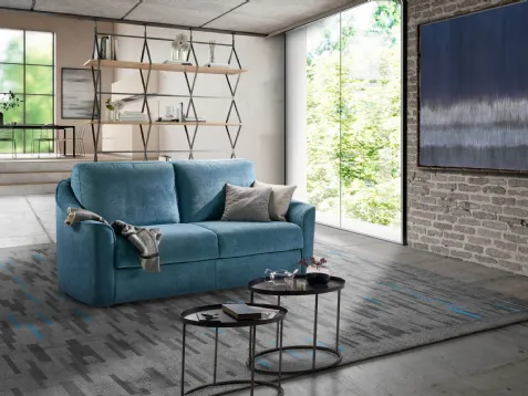 Divano Letto lineare in tessuto imbottito Valencia Il Benessere