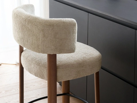 Sgabello in tessuto imbottito Glen di Calligaris