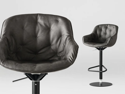 Sgabello in pelle Igloo di Calligaris