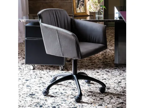 Sedia girevole con rotelle Tyler Wheels di Cattelan Italia
