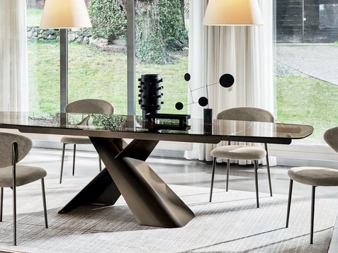 Tavolo allungabile Axiom in vetro di Calligaris