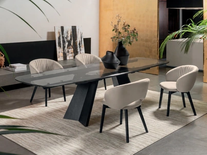 Tavolo allungabile Icaro in vetro di Calligaris