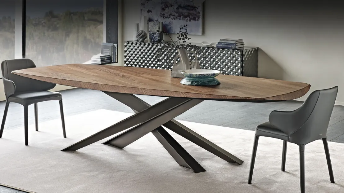 Tavolo rettangolare con piano in legno Lancer Wood di Cattelan Italia