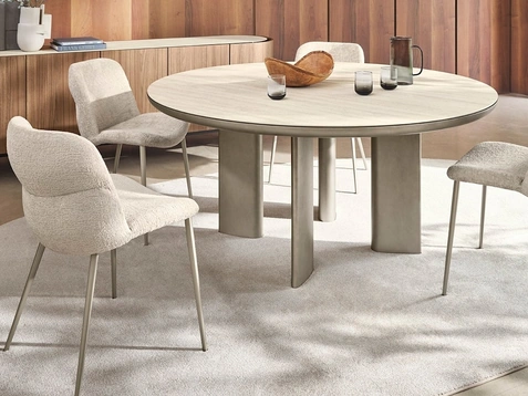 Tavolo Sandy rotondo con piano in ceramica di Calligaris