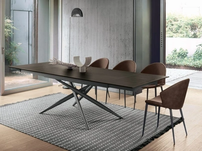 Tavolo allungabile Tiffany finitura materico calce scura di Sedit