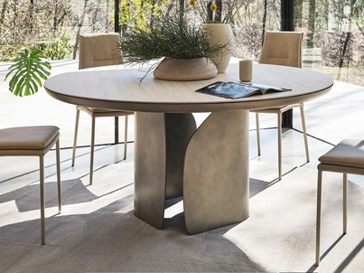 Tavolo rotondo in ceramica Twins di Calligaris