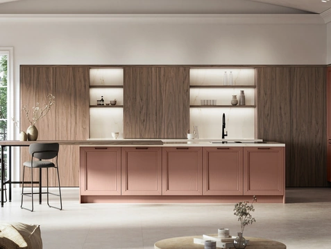 Cucina Classica in laccato a poro aperto con isola Opera di Arredo3