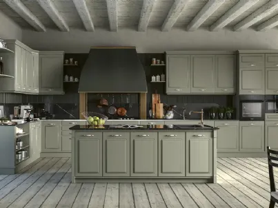 Cucina Classica lineare in legno laccato opaco I Ciliegi composizione 2 Le Fablier