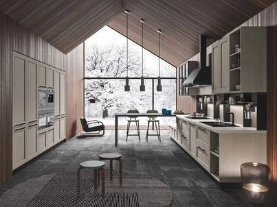 Cucina Moderna in legno con penisola Cloe 01 di Ar-Tre