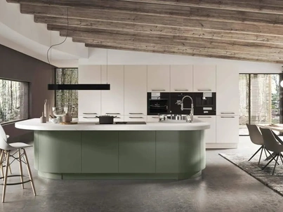 Cucina Moderna con isola Progetto Sistema Laccato 02 di Ar-Tre