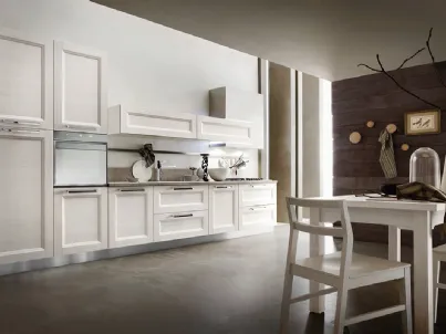 Cucina Moderna lineare in legno laccato bianco Vela Merano di Ar-Tre