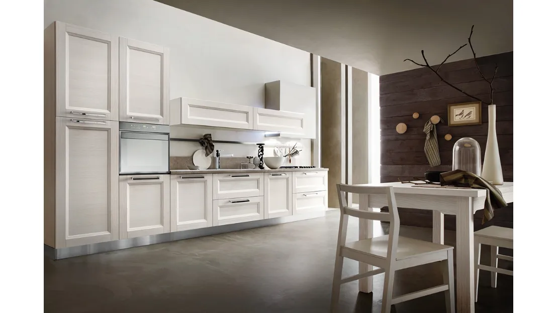 Cucina Moderna lineare in laccato bianco Vela Merano di Ar-Tre